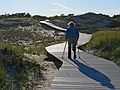 Sept. 23, 2007 - Parker River National Wildlife Refuge, Plum Island, Massachusetts.<br />Joyce hobbling back to the car at parking lot # 5.