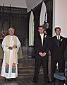 Oct. 26, 2007 - Kay Chapel, Newport, Rhode Island.<br />Katrina's and Todd's wedding.<br />Todd (middle) waiting at the altar.