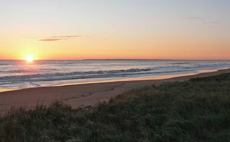 Nov. 4, 2007 - Parker River National Wildlife Refuge, Plum Island, Massachusetts.<br />Sunrise from end of boardwalk off parking lot #3.<br />At 42 46 18.2 N, 70 48 07 W looking East.