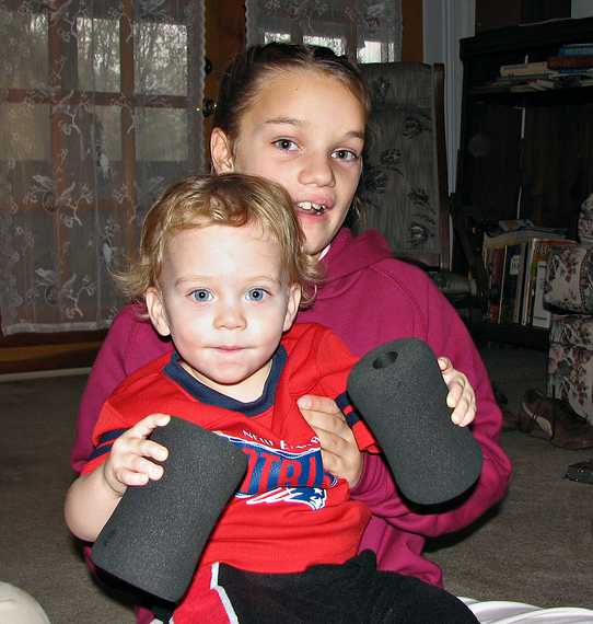 Nov. 22, 2007 - Thanksgiving dinner at Paul and Norma's, Tewksbury, Massachusetts.<br />Matthew and Hannah.