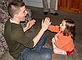 Nov. 22, 2007 - Thanksgiving dinner at Paul and Norma's, Tewksbury, Massachusetts.<br />Brandon, the Colin's older brother, playing with Miranda.