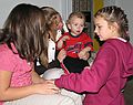 Nov. 22, 2007 - Thanksgiving dinner at Paul and Norma's, Tewksbury, Massachusetts.<br />Matthew did not lack attention. Here he is surrounded by Arianna, Priscilla, and Hannah.