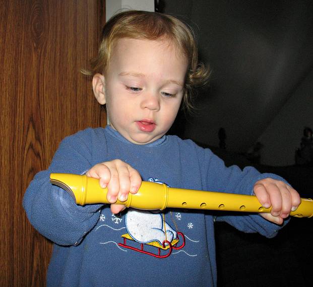 Dec. 8, 2007 - Merrimac, Massachusetts.<br />Matthew having a grand old time taking the recorder apart (after Carl put it together again).