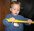 Dec. 8, 2007 - Merrimac, Massachusetts.<br />Matthew having a grand old time taking the recorder apart (after Carl put it together again).