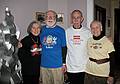 Dec. 26, 2007 - Merrimac, Massachusetts.<br />Today we celebrated many occasions, among them Baiba's and Egils's 50 years in the USA.<br />Joyce, Egils, Ronnie, and Baiba wearing Paul and Norma's Christmas presents.
