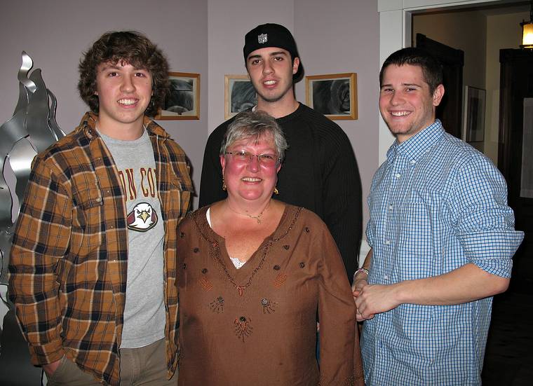 Dec. 26, 2007 - Merrimac, Massachusetts.<br />Norma with Michael, T.J. and Colin.