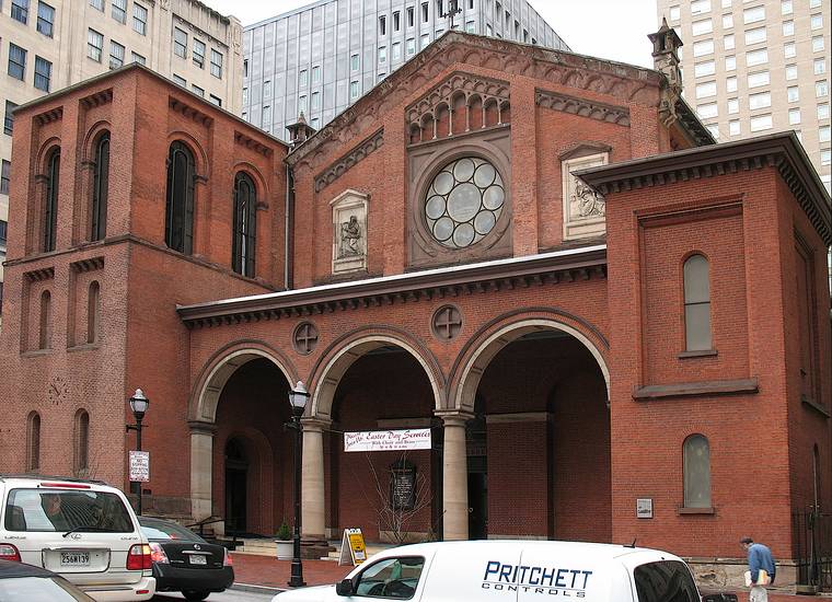 March 18, 2008 - Along Charles Street, downtown Baltimore, Maryland.<br />Old St. Paul's Church, Charles Street at Saratoga.