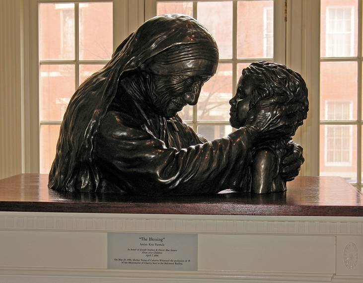 March 18, 2008 - The Basilica, Baltimore, Maryland.<br />"The Blessing" by Kris Parmele.<br />Mother Teresa from Calcutta on her visit in 1996.