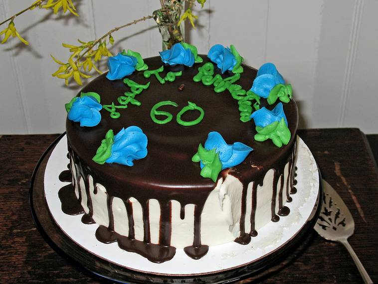 April 13, 2008 - Merrimac, Massachusetts.<br />Joyce's High School class get together.<br />Ten in the group were celebrating their 60th birthday this year, hence the cake.