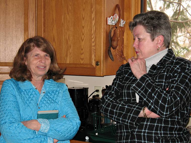 April 13, 2008 - Merrimac, Massachusetts.<br />Joyce's High School class get together.<br />Franni and Elaine.