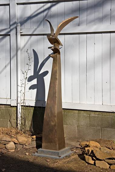 April 18, 2008 - Merrimac, Massachusetts.<br />Joyce's "Optimism" in front of digitally repainted fence.
