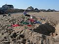 April 24, 2008 - North end of Plum Island, Massachusetts.<br />Boys that Joyce engaged in a conversation and who build something "confortable".