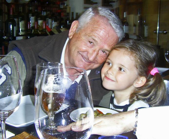 April 2008 - Madrid, Spain.<br />Salvador sent me this photo, so I thought to share it with you all.<br />Salvador and his granddaughter Paula.