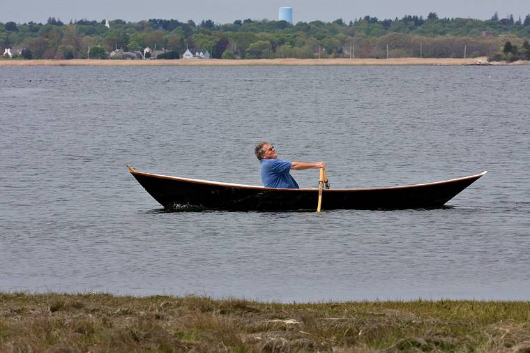 May 16, 2008 - Salisbury State Park, Salisbury, Massachusetts.<br />A Lowell's Boat Shop dory which the owner dubbed "Black Crow".
