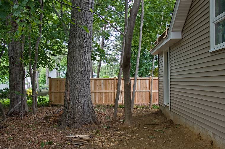 June 1, 2008 - Merrimac, Massachusetts.<br />View of the new fence from the kitchen atrium door.
