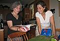 June 10. 2008 - Merrimac, Massachusetts.<br />Salvador's and Asuncion's visit from Spain.<br />Joyce and Asuncion looking at the Spanish Tapas book that she and Salvador brought.