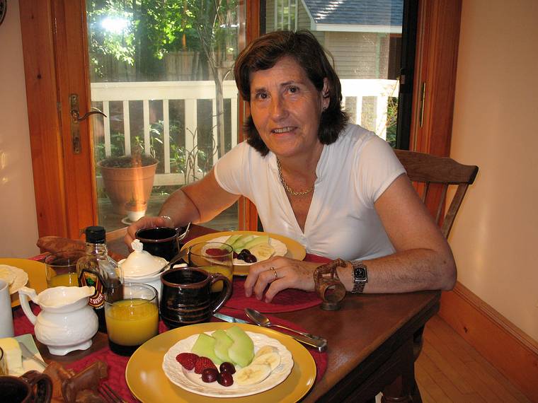 June 11, 2008 - Merrimac, Massachusetts.<br />Asuncion at the breakfast table.