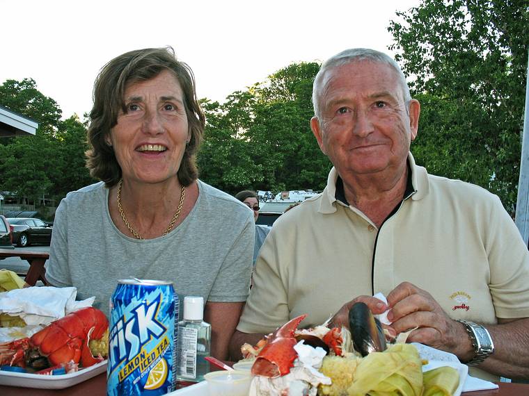 June 12, 2008 - South Freeport, Maine.<br />Harraseeket Lobster - eat in the rought.<br />Asuncion and Salvador.