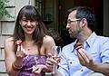 June 21, 2008 - Baltimore, Maryland.<br />Gisela and Julian enjoying Kirchmayr's chocolate dipped strawberries.
