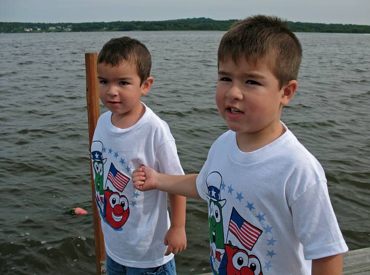 July 4, 2008 - At John and Priscilla's in Newmarket, New Hampshire.<br />Toby and Jonah.