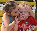 July 17, 2008 - Lawrence, Massachusetts.<br />Miranda smothering Matthew with kisses.