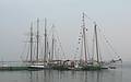 July 20, 2008 - Salisbury Beach State Reservation, Massachusetts.<br />All three tall ships moored on the Merrimack River at Salisbury State Park.