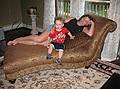 July 26, 2008 - Mendon, Massachusetts.<br />Matthew and Holly in Holly's new chaise longue.