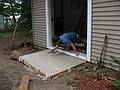 August 7, 2008 - Merrimac, Massachusetts.<br />Brian working on the concrete front door ramp.