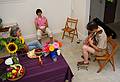 August 10, 2008 - Merrimack, Massachusetts.<br />Open house at Joyce's studio.<br />Joyce and Leslie listening to Oscar play his guitar.