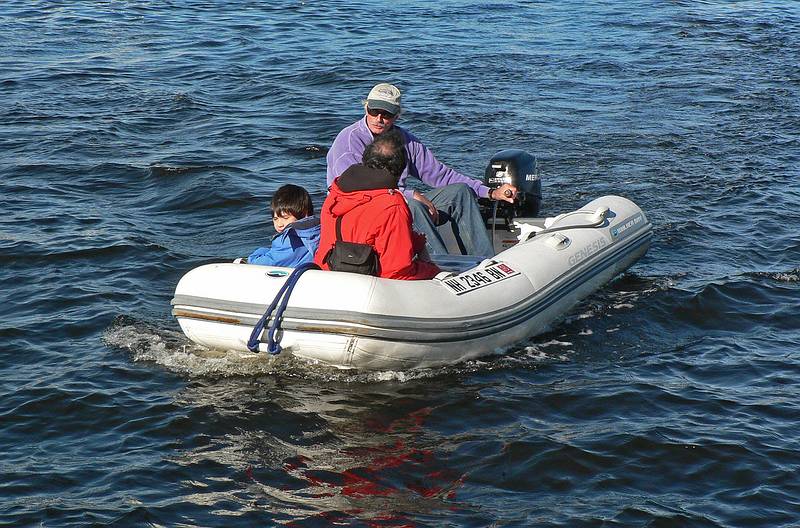 Sept. 19, 2008 - Newburyport, Massachusetts.<br />A few hours of sailing with John H.<br />John H. is ferrying Gujn and Eric to shore.
