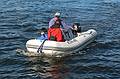 Sept. 19, 2008 - Newburyport, Massachusetts.<br />A few hours of sailing with John H.<br />John H. is ferrying Gujn and Eric to shore.