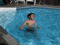 Sept. 20, 2008 - At Tom and Kim's in South Hampton, New Hampshire.<br />Celebrating Eric's birthday and to wish him and Gujn a good trip back home to Iceland.<br />Gujn really enjoys the pool.