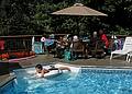 Sept. 20, 2008 - At Tom and Kim's in South Hampton, New Hampshire.<br />Celebrating Eric's birthday and to wish him and Gujn a good trip back home to Iceland.<br />Gujn really enjoys the pool while most of us just gab and eat.