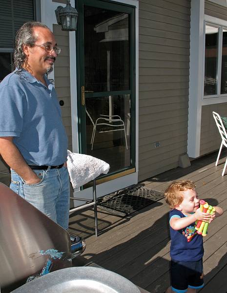 Sept. 20, 2008 - At Tom and Kim's in South Hampton, New Hampshire.<br />Celebrating Eric's birthday and to wish him and Gujn a good trip back home to Iceland.<br />Carl and Matthew.