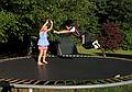 Sept. 20, 2008 - At Tom and Kim's in South Hampton, New Hampshire.<br />Celebrating Eric's birthday and to wish him and Gujn a good trip back home to Iceland.<br />Miranda and Gujn on the trampoline.