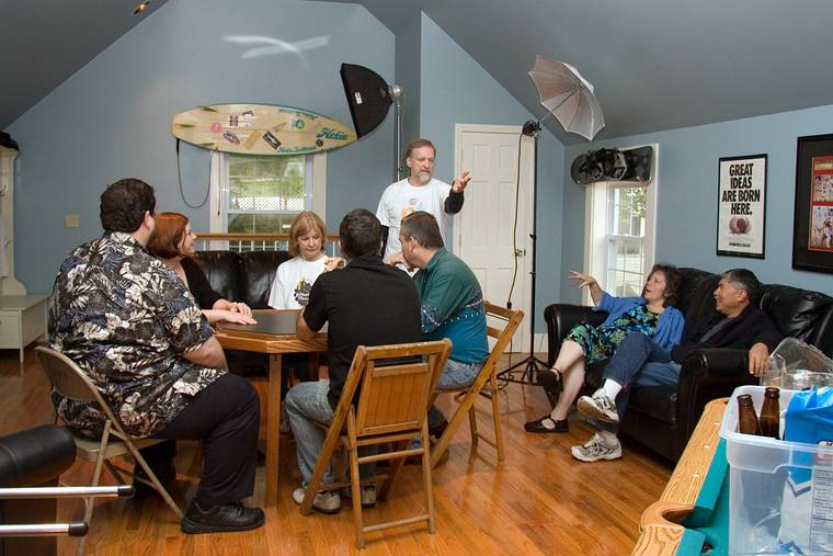 Sept. 27, 2008 - Merrimac, Massachusetts.<br />Another Ron Jones production in the making.<br />The whole crew: Robert, Marlana, Ann, Jim, Paul, Ron, Kathie, and Paul.