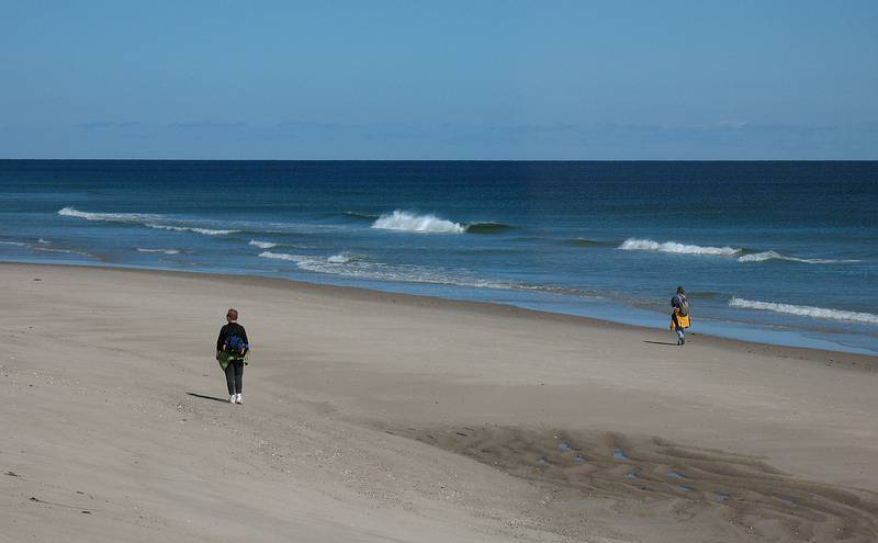 October 4, 2008 - Nauset Beach, Orleans, Cape Cod, Massachusetts.<br />Deb and Joyce.