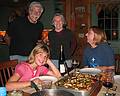 Oct. 11, 2008 - Campton, New Hamshire.<br />At Bill and Carol's log cabin.<br />Bill, Aili, Joyce, and Carol at the dinner table.