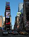 October 18, 2008 - Manhattan, New York.<br />Times Square. Looking north along Broadway and 7th Avenue at 46th Street.