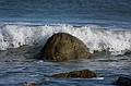 October 30, 2008 - Sandy Point State Reservation, Plum Island, Massachusetts.<br />The rock at high tide.