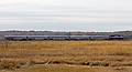 October 3, 2008 - Old Town Hill (Trustees of Reservations), Newbury, Massachusetts.<br />Train crossing the Little River Marshes and heading for Newburyport.