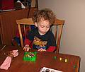 Nov. 22, 2008 - Merrimac, Massachusetts.<br />Matthew playing with his second favorite toy: fishing with a magnet at the end of the rod.