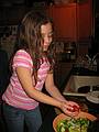 Nov. 22, 2008 - Merrimac, Massachusetts.<br />Miranda preparing salad for supper.