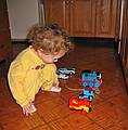 Nov. 23, 2008 - Merrimac, Massachusetts.<br />Mathew playing with his favorite toys: trains.