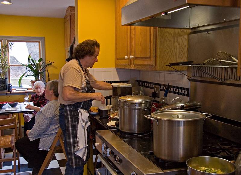 Nov. 27, 2008 - At Paul and Norma's in Tewksbury, Massachusetts.<br />Thanksgiving dinner.<br />As usual, Paul cooking away.