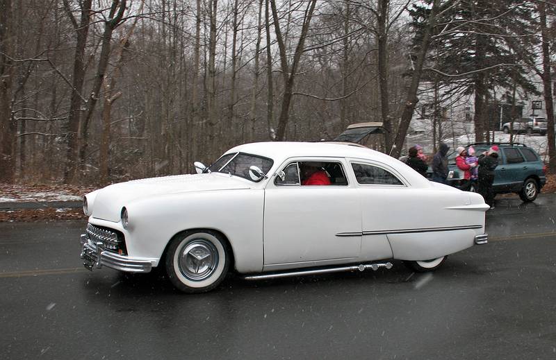 Dec. 7, 2008 - Santa Parade in Merrimac, Massachusetts.<br />Modified 1949 or 1950 Ford.