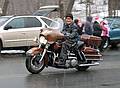 Dec. 7, 2008 - Santa Parade in Merrimac, Massachusetts.<br />A Harley-Davidson.