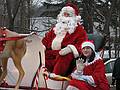 Dec. 7, 2008 - Santa Parade in Merrimac, Massachusetts.<br />Santa and helper bring up the rear of the parade.