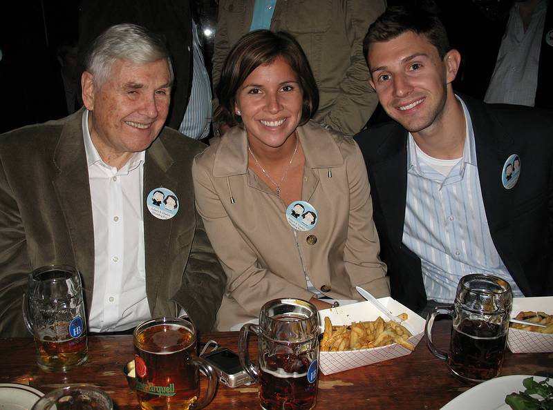 October 17, 2008 - Radegast Beer Hall, Williamsburg, Brooklyn, New York.<br />Julian and Gisela's Wedding Eve.<br />Rainer (Karl's cousin), Erin (Rainer Jr's girlfriend), and Rainer Jr.