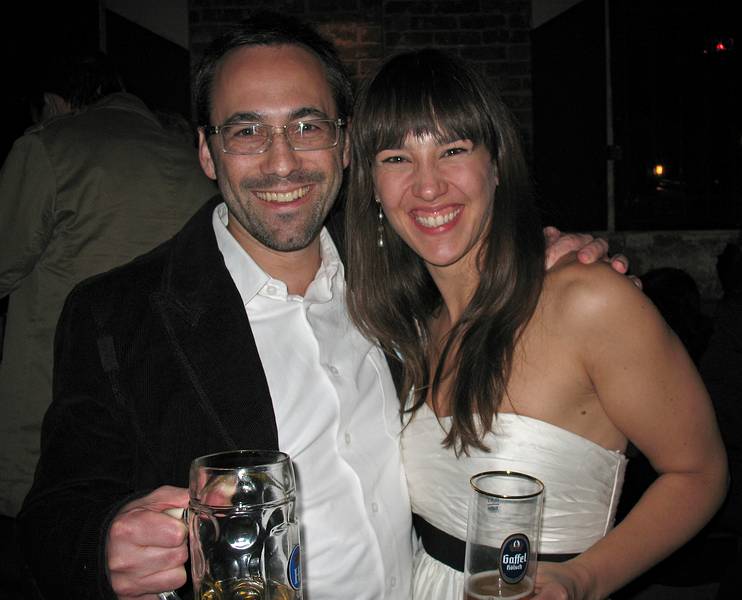 October 17, 2008 - Radegast Beer Hall, Williamsburg, Brooklyn, New York.<br />Julian and Gisela's Wedding Eve.<br />Julian and Gisela.